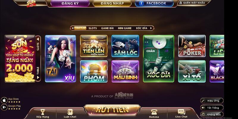 Tổng hợp trò chơi hot tại Sunwin - game đánh bài online